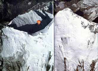 Everest Book - Ballooning Over Everest - Everest Kangshung East Face, Lhotse and Nuptse from balloon